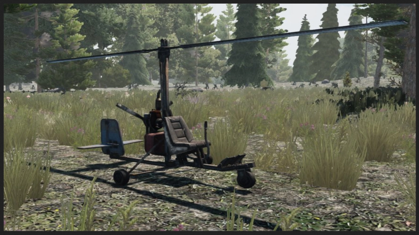 Gyrocopter in 7 Days to Die — endgame aircraft for fast travel