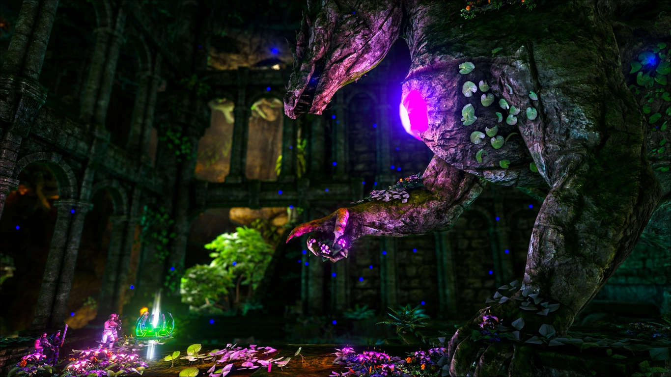 ARK Crystal Isles: Primal Crystal and Crystal Wyvern during taming