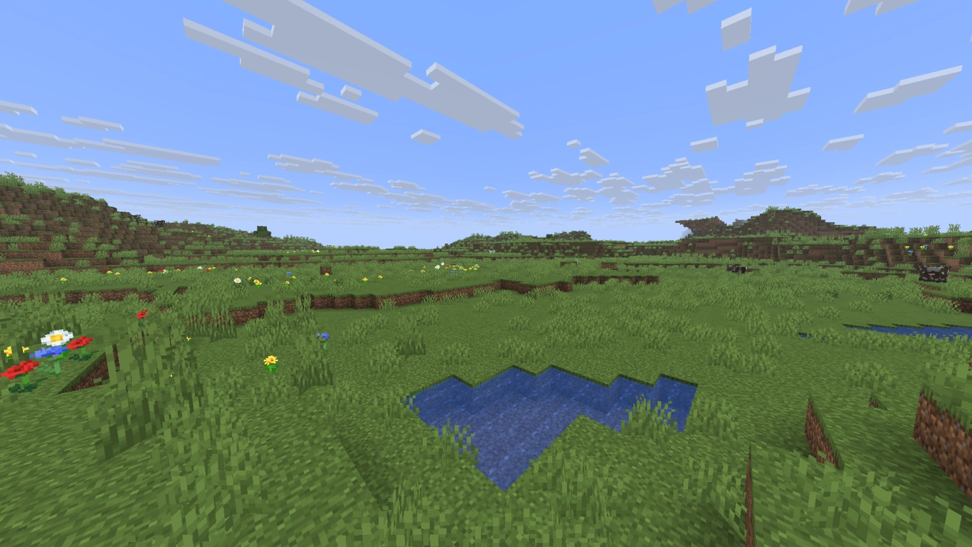 Open grassland in Minecraft