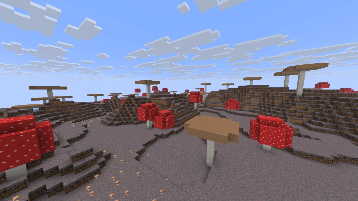 Mushroom land with large red mushroom