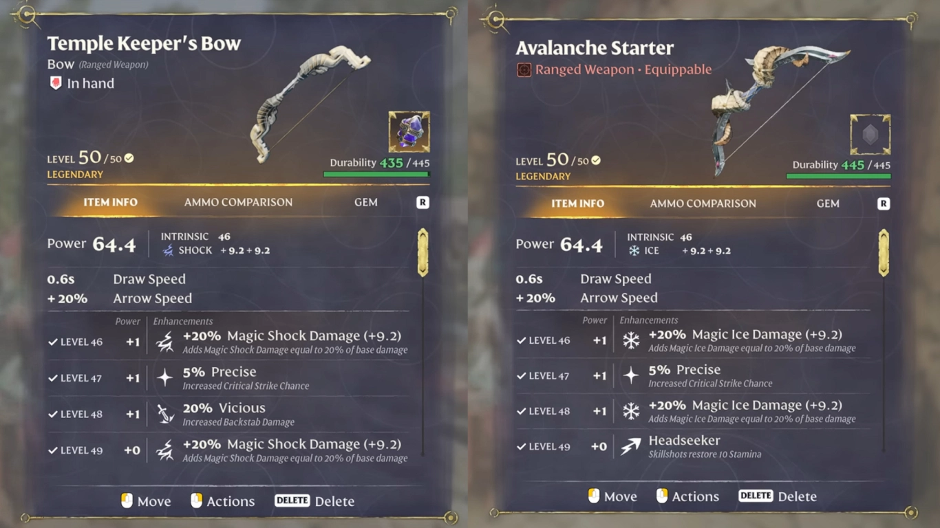Enshrouded Ranger bow guide with stat overview