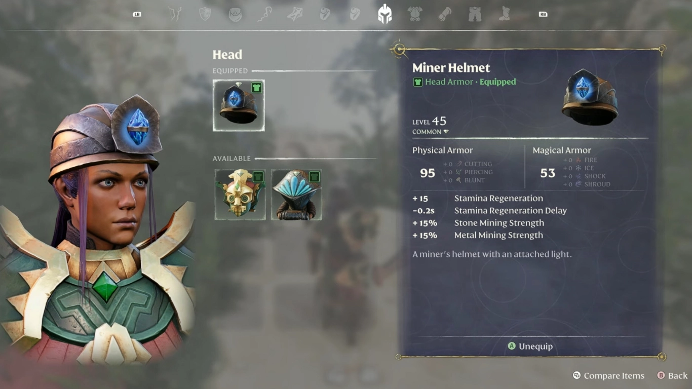 Crafting a miner’s helmet in Enshrouded for light and faster mining