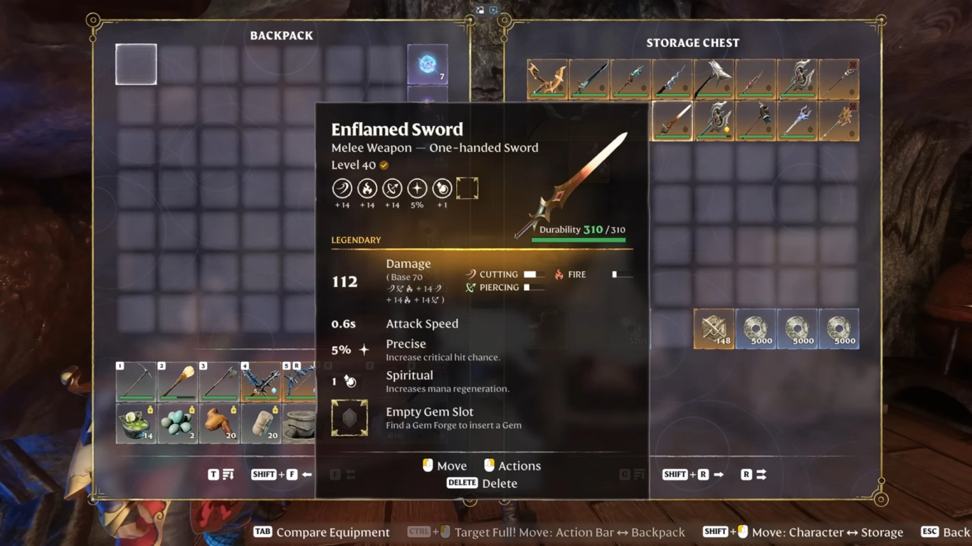 Enshrouded melee weapons overview: swords, axes, hammers