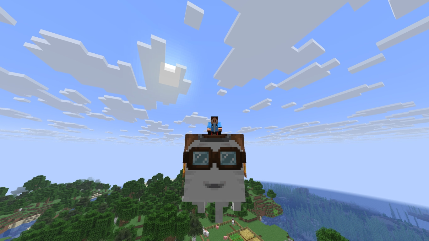 A Happy Ghast in the Overworld