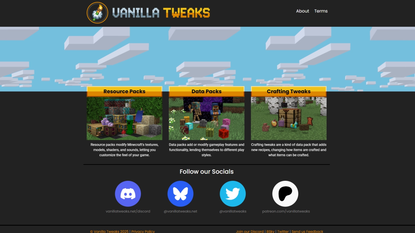 Screenshot of Vanilla Tweaks