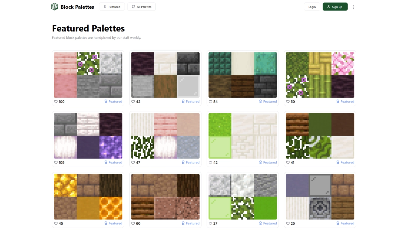Screenshot of Block Palettes