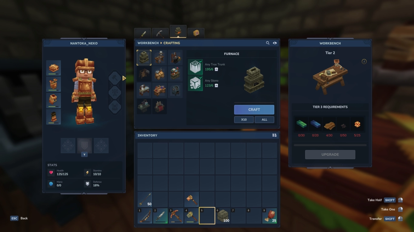 Hytale craft a workbench and unlock recipes