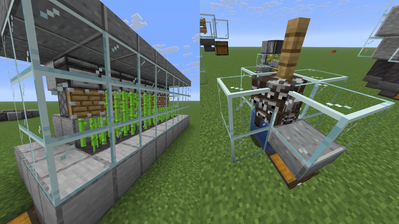 Minecraft sugar cane farm and leather farm for making books