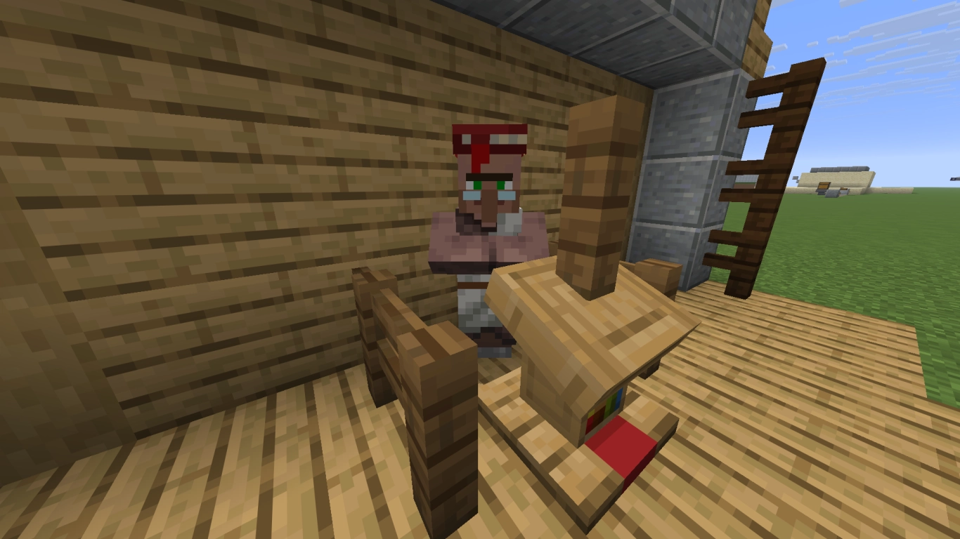 Lectern, librarian, and redstone signal in Minecraft