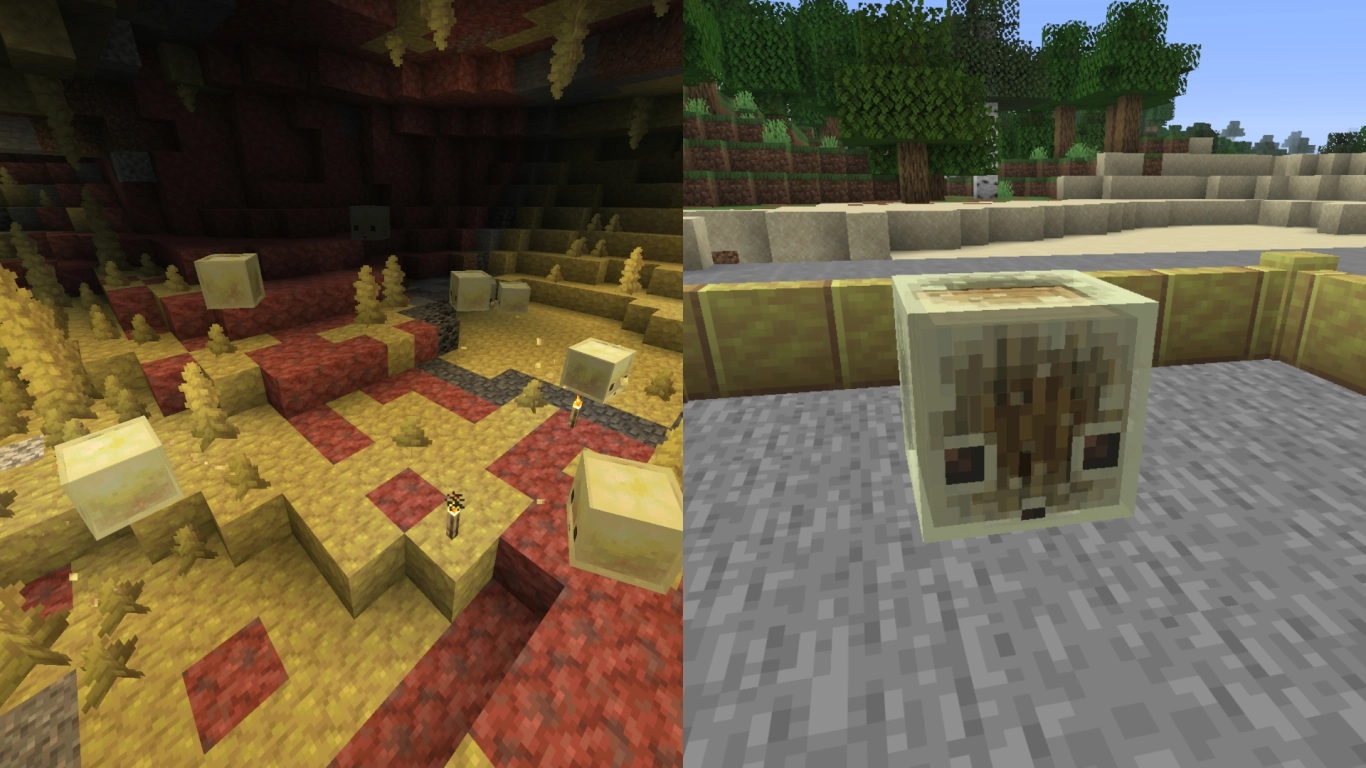 Sulfur Cube in Minecraft adopts block properties