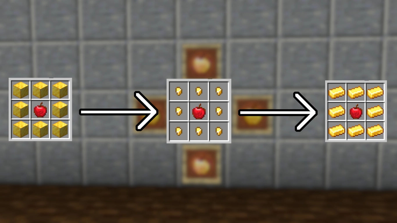 Minecraft golden apple recipe earlier and current costs