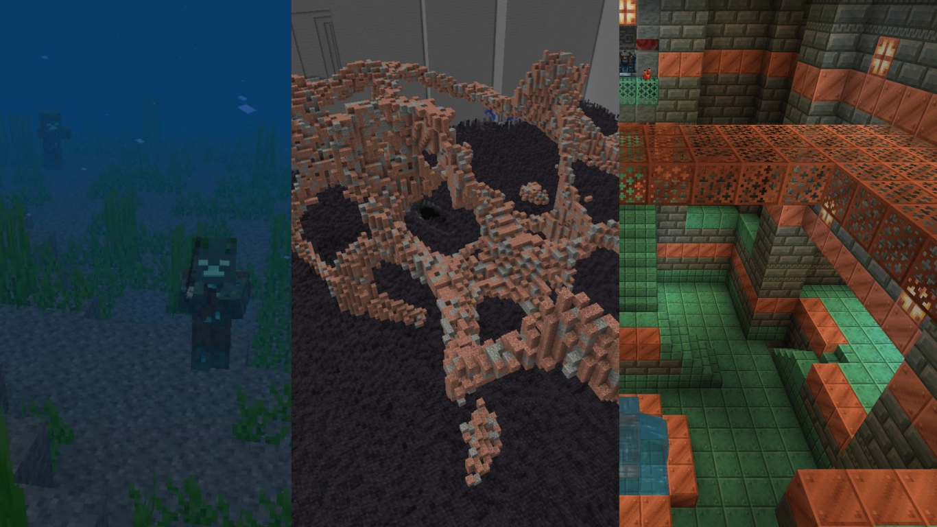 Find copper ore at Y levels 47 to 48, dripstone caves and copper veins