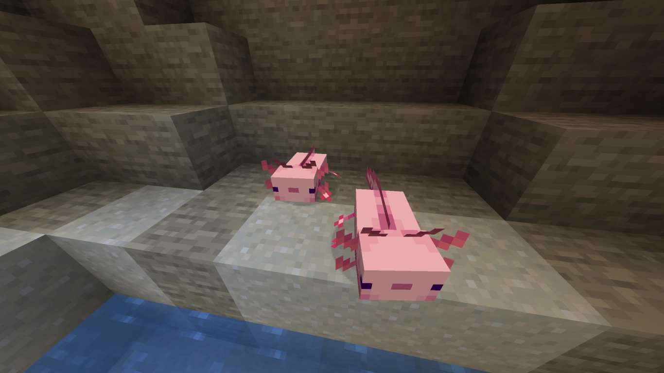 Minecraft Axolotl colors and breeding in lush caves