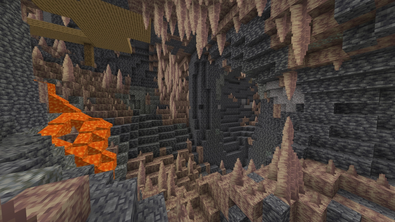 Impressive dripstone caves with dangerous stalactites in Minecraft