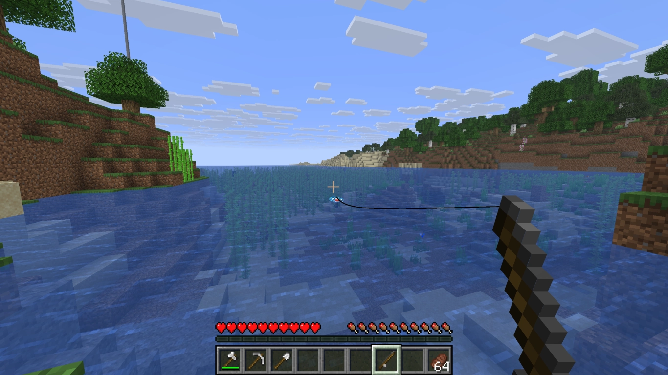 Minecraft fishing: fish, AFK fish farm, and food from the water