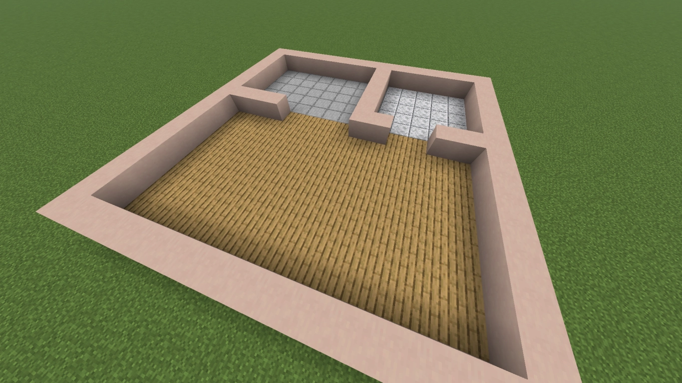Minecraft interior room layout: plan rooms by function and measure with temporary blocks