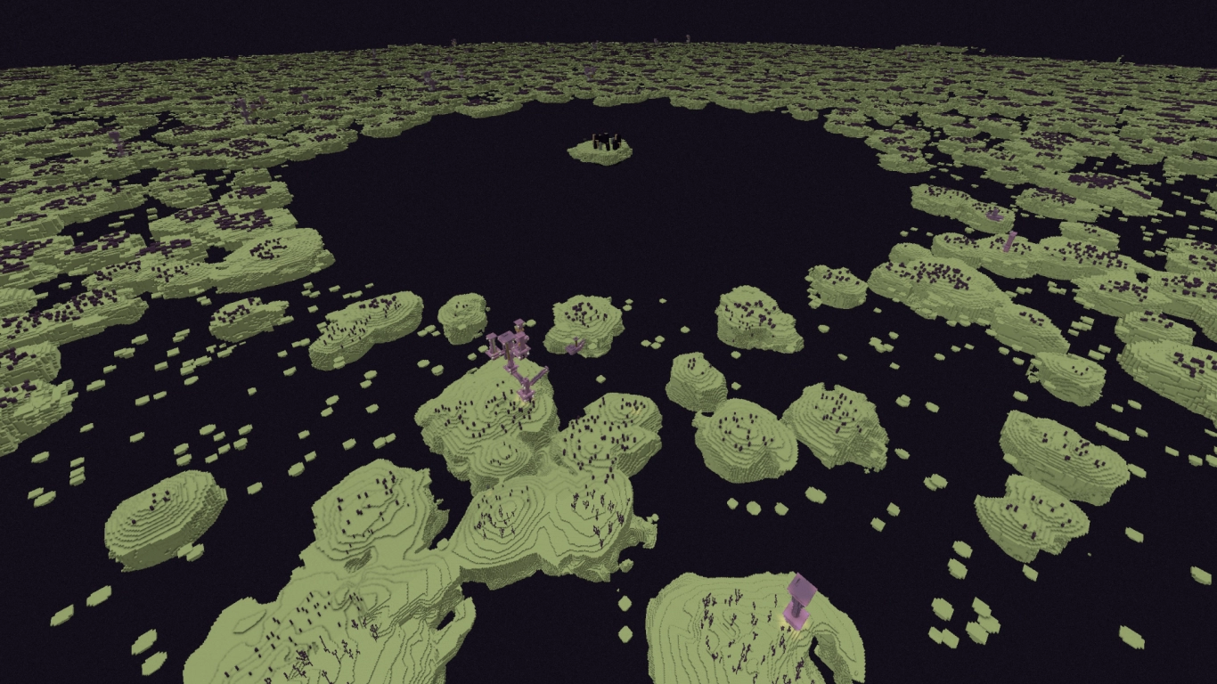 Minecraft End dimension with new biomes, enemies, and structures
