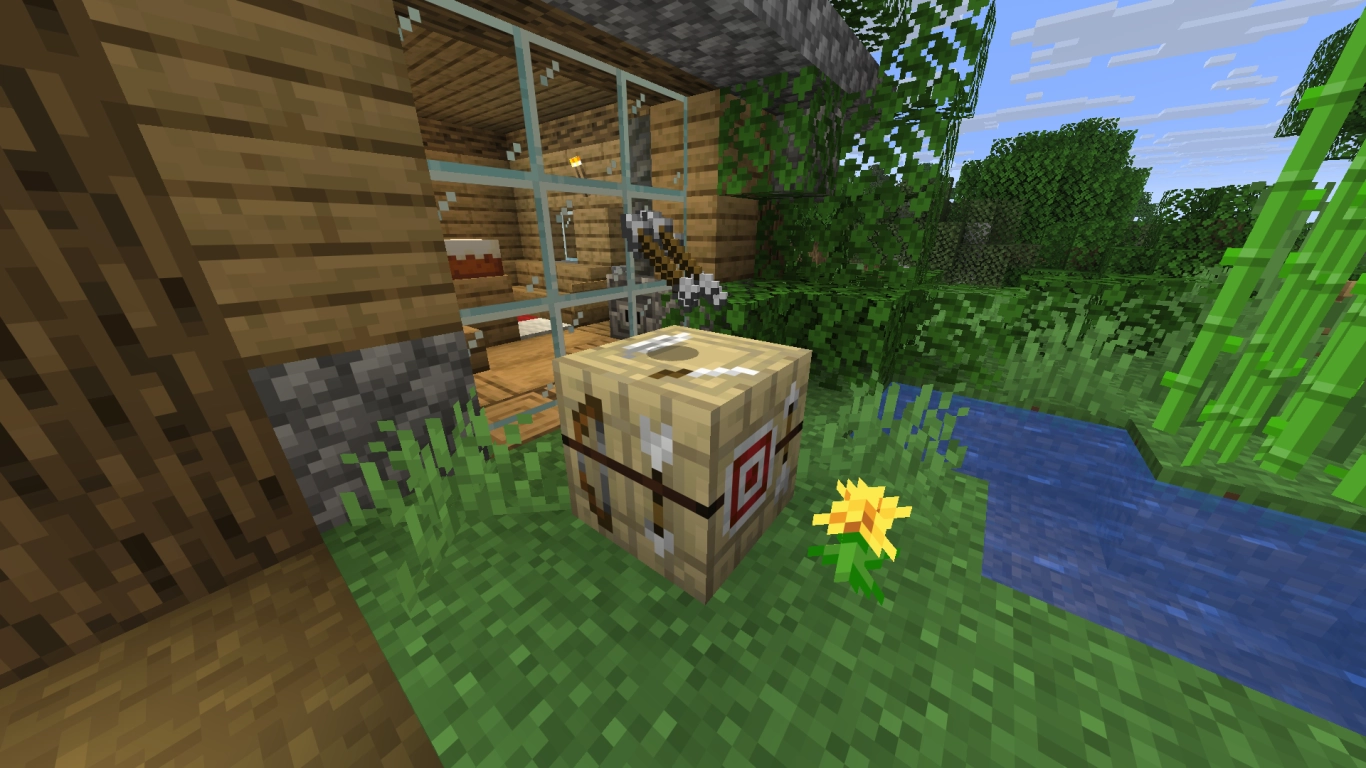 Minecraft fletching table with new functions for arrows and bows
