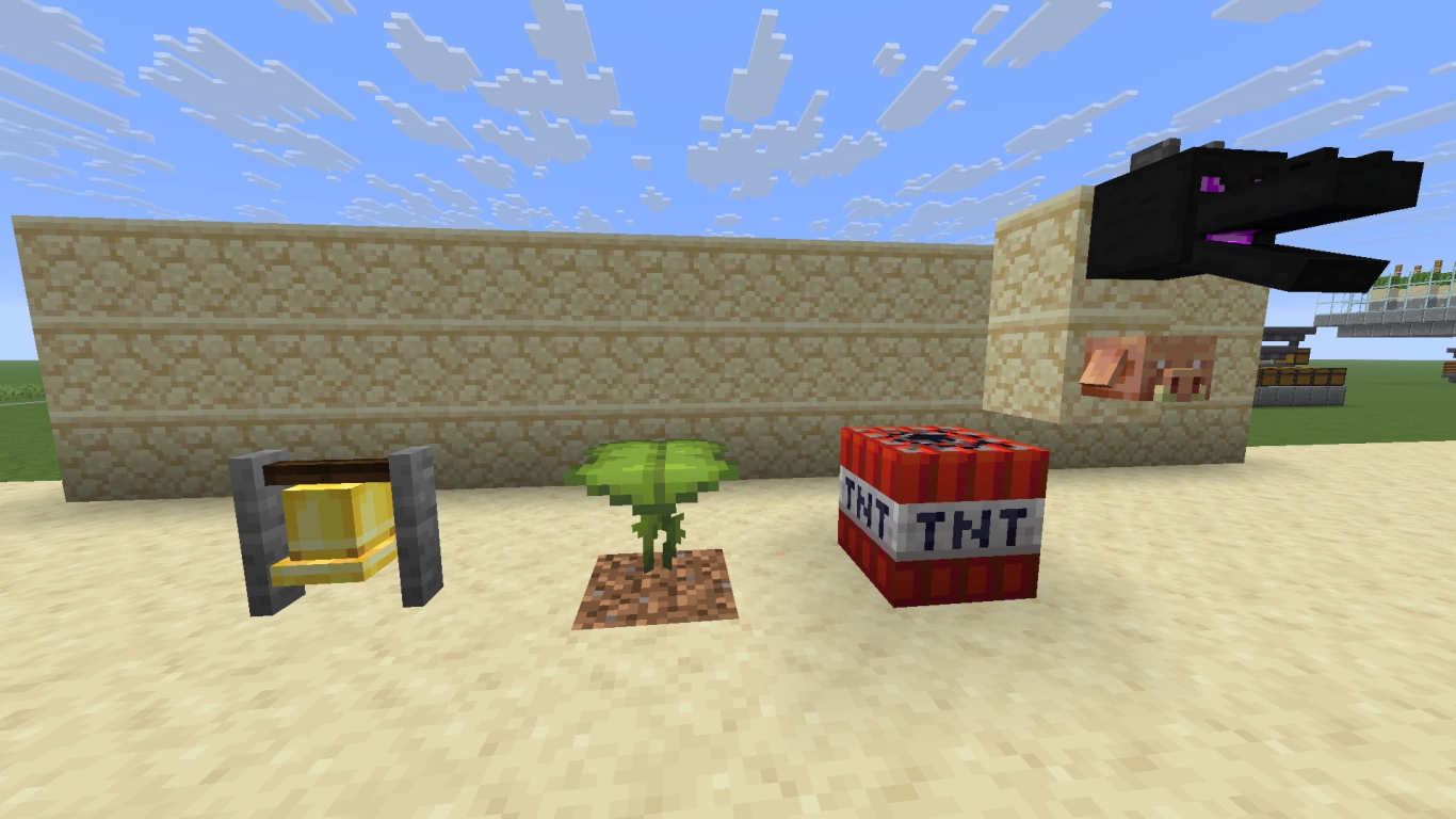 More Redstone receivers: Bell, Big Dripleaf, TNT, Dragon Head and Piglin Head