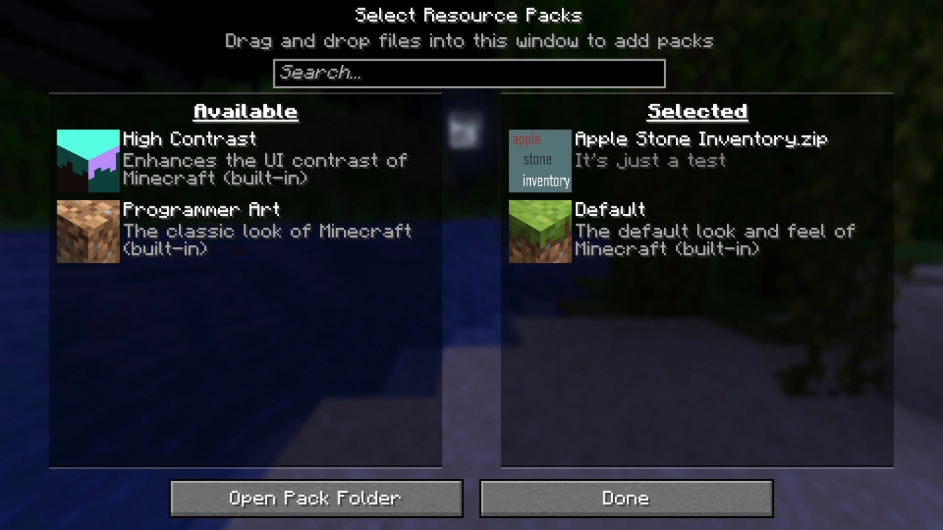 Create a ZIP for the Minecraft resource pack and move it to the resourcepacks folder