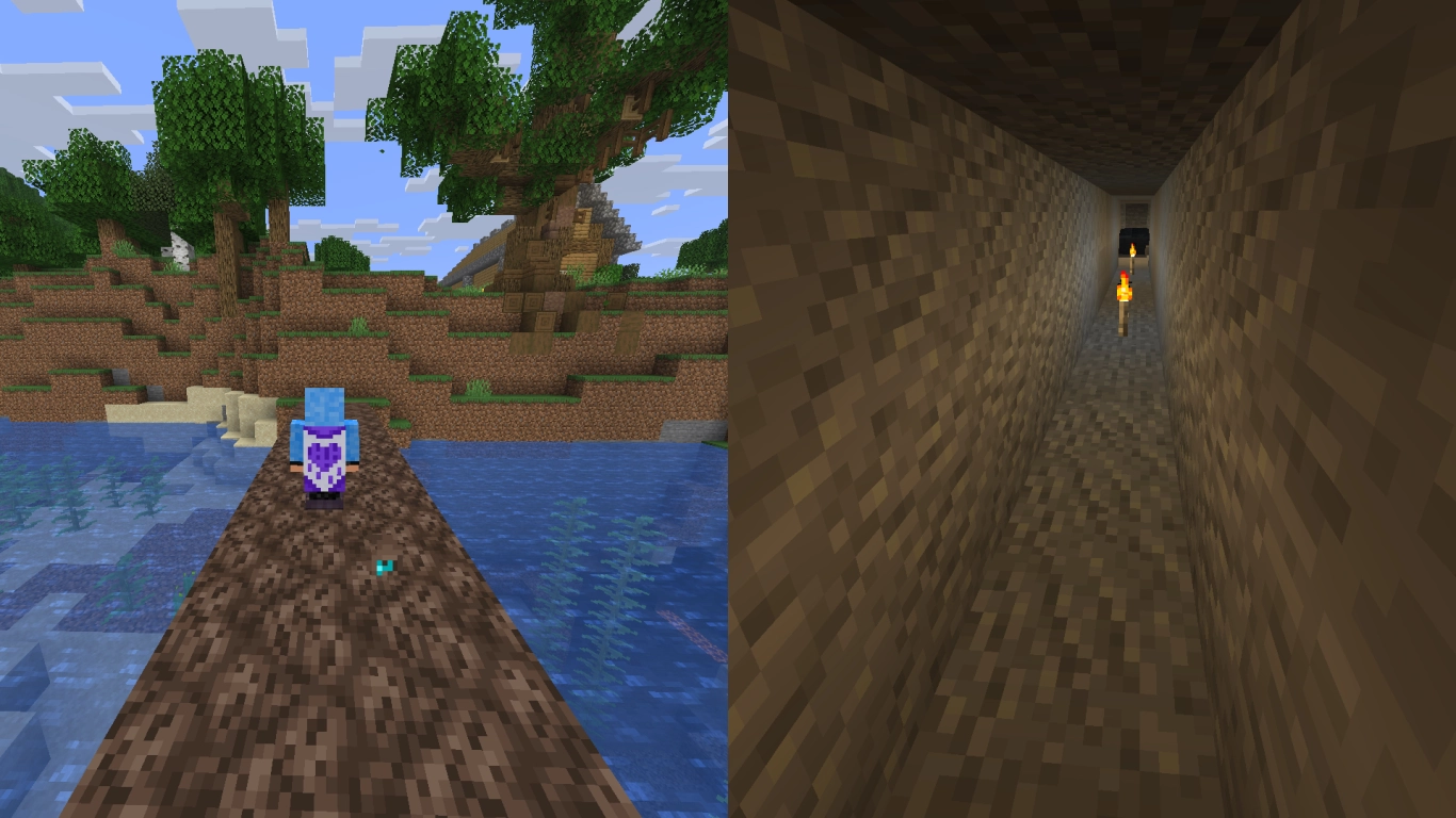 Minecraft minecart on powered rails as transport