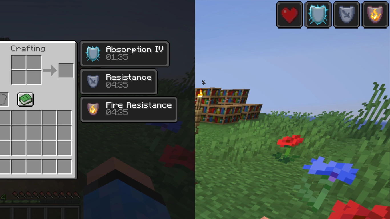 Minecraft status effects explained: Icons and effect duration in the inventory