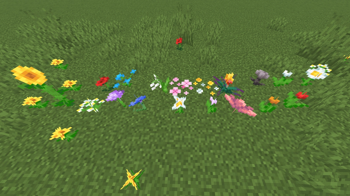 Minecraft flowers and flower pots for colorful decor indoors and outdoors