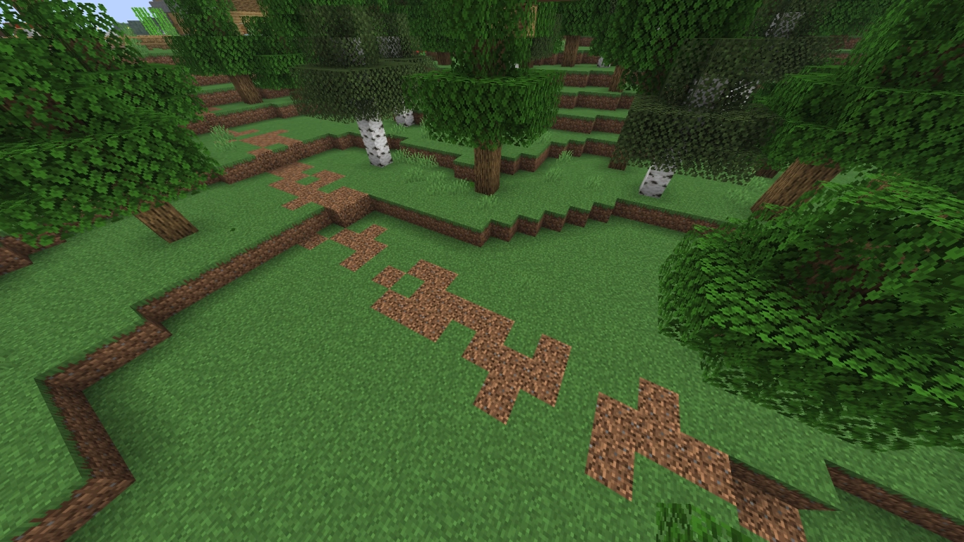 Laying out a rough path using one main block as a guiding line