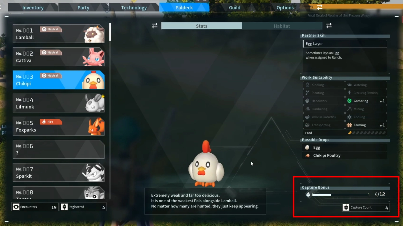 Catch Pals with Pal Spheres and earn XP in Palworld