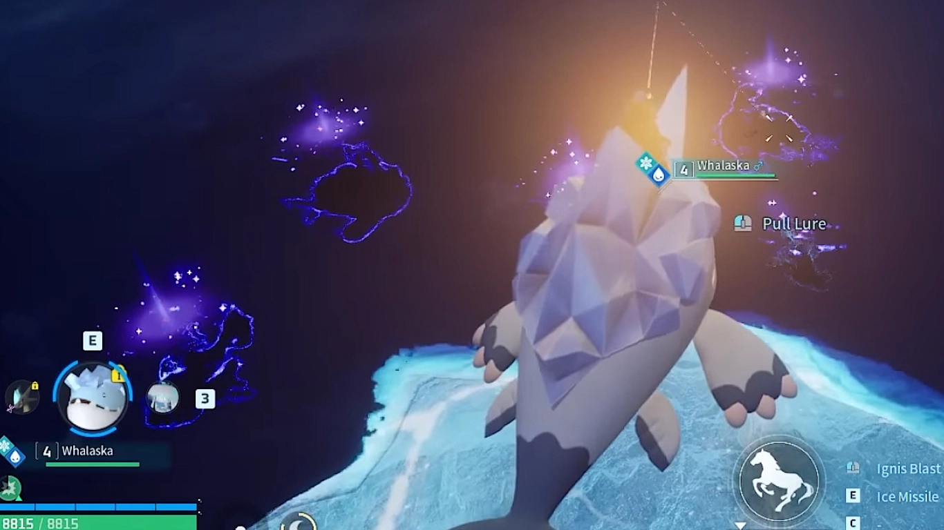 Shadows and sparkles while fishing in Palworld hint at special Pals