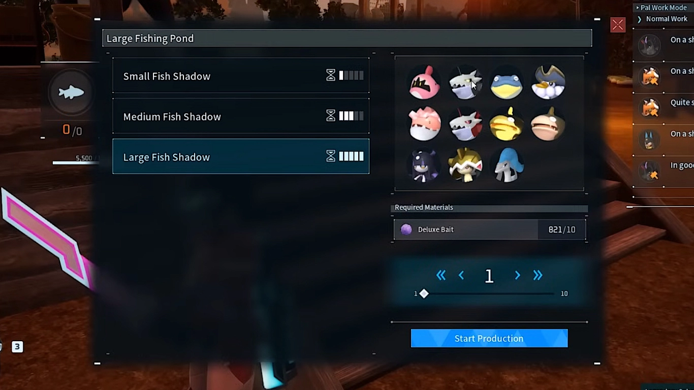 Fish ponds at your Palworld base for passive fishing and loot