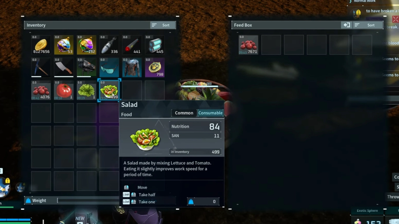 Pals’ sanity and hunger values in Palworld