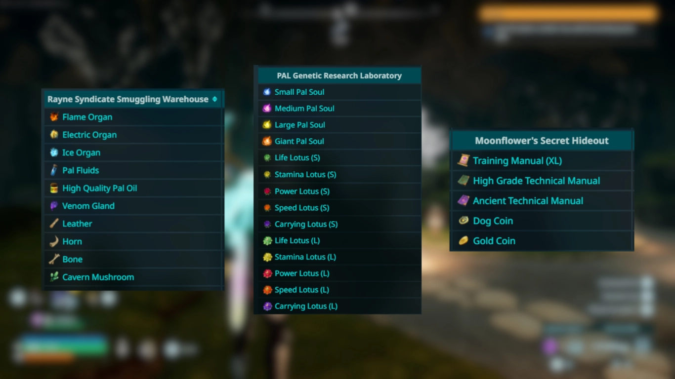 Palworld hard expeditions overview for rare items