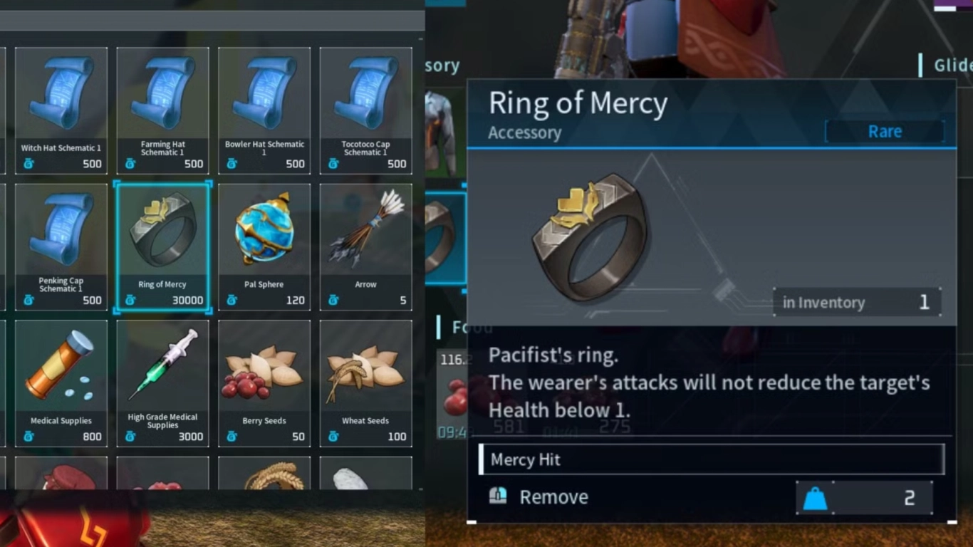 Palworld Ring of Mercy makes catching Pals easier