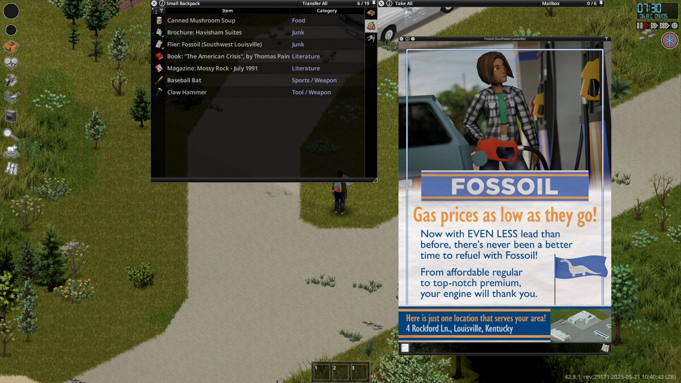 More lore and background information in Project Zomboid
