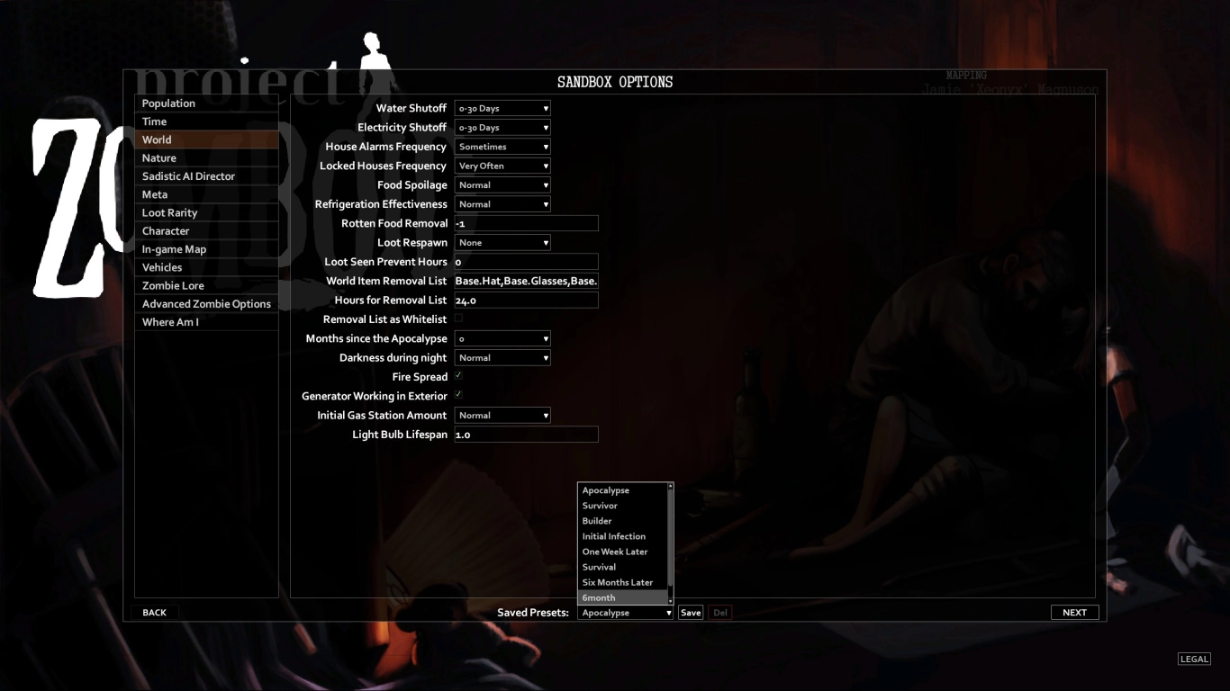 Overview of Preset Settings