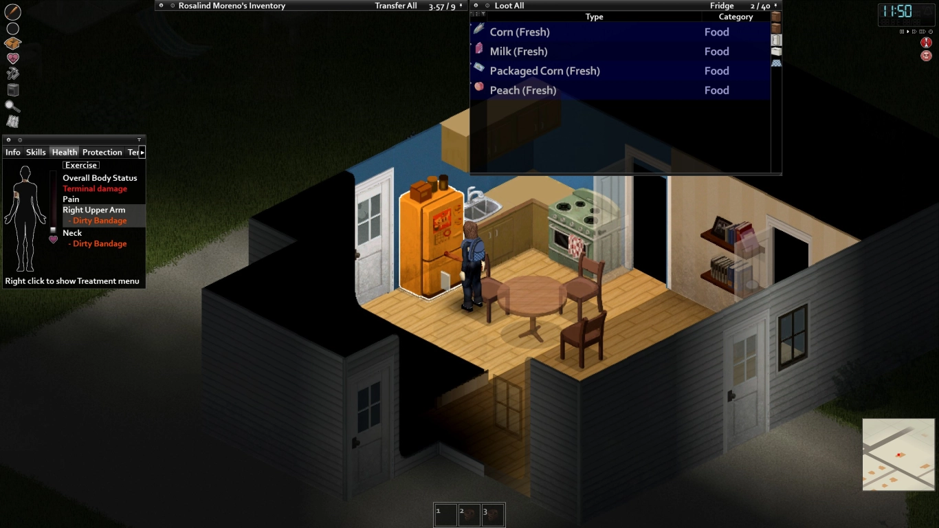 Detailed gameplay in Project Zomboid