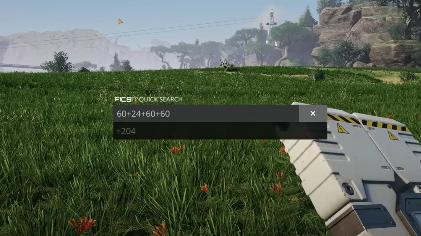 Satisfactory search bar as a calculator